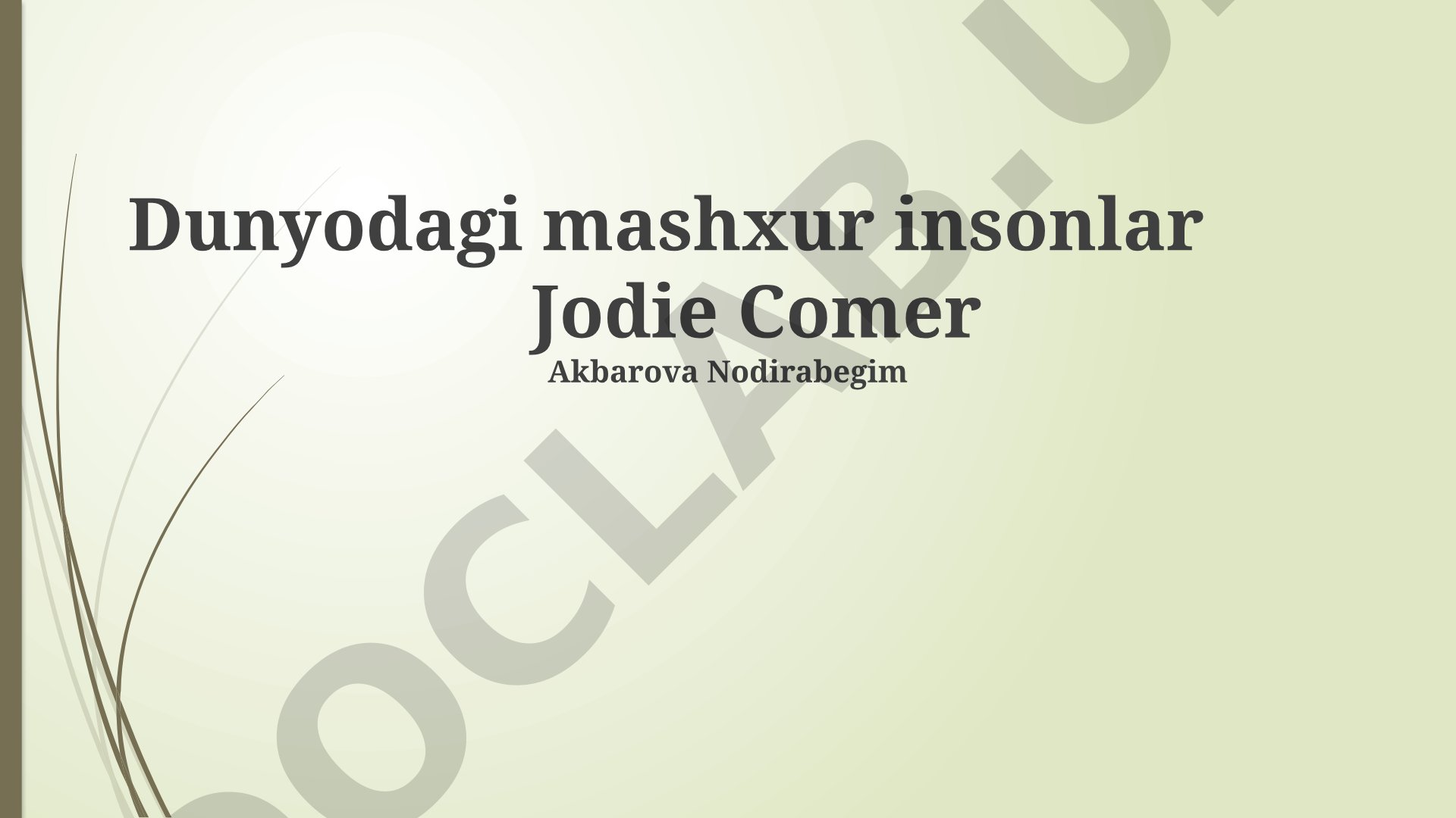 Dunyodagi mashhur insonlar: Jodie Comer