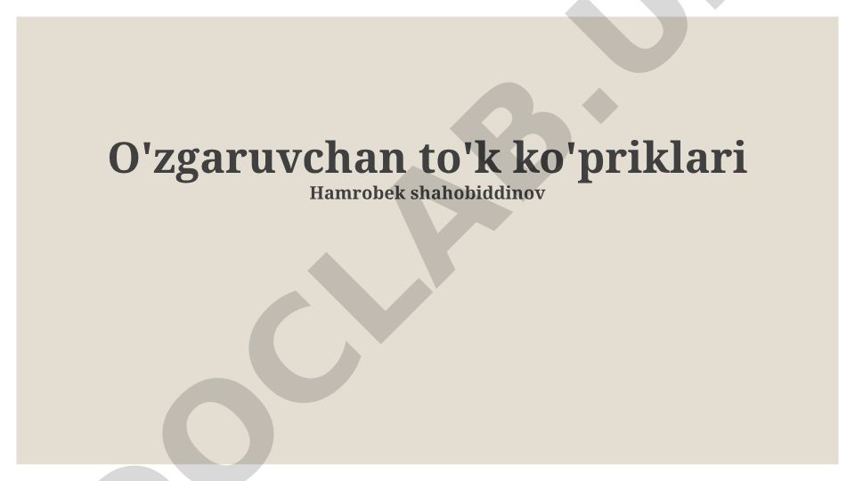 O'zgaruvchan tok ko'priklari: tamoyillar, turlari va amaliy qo'llanilishi