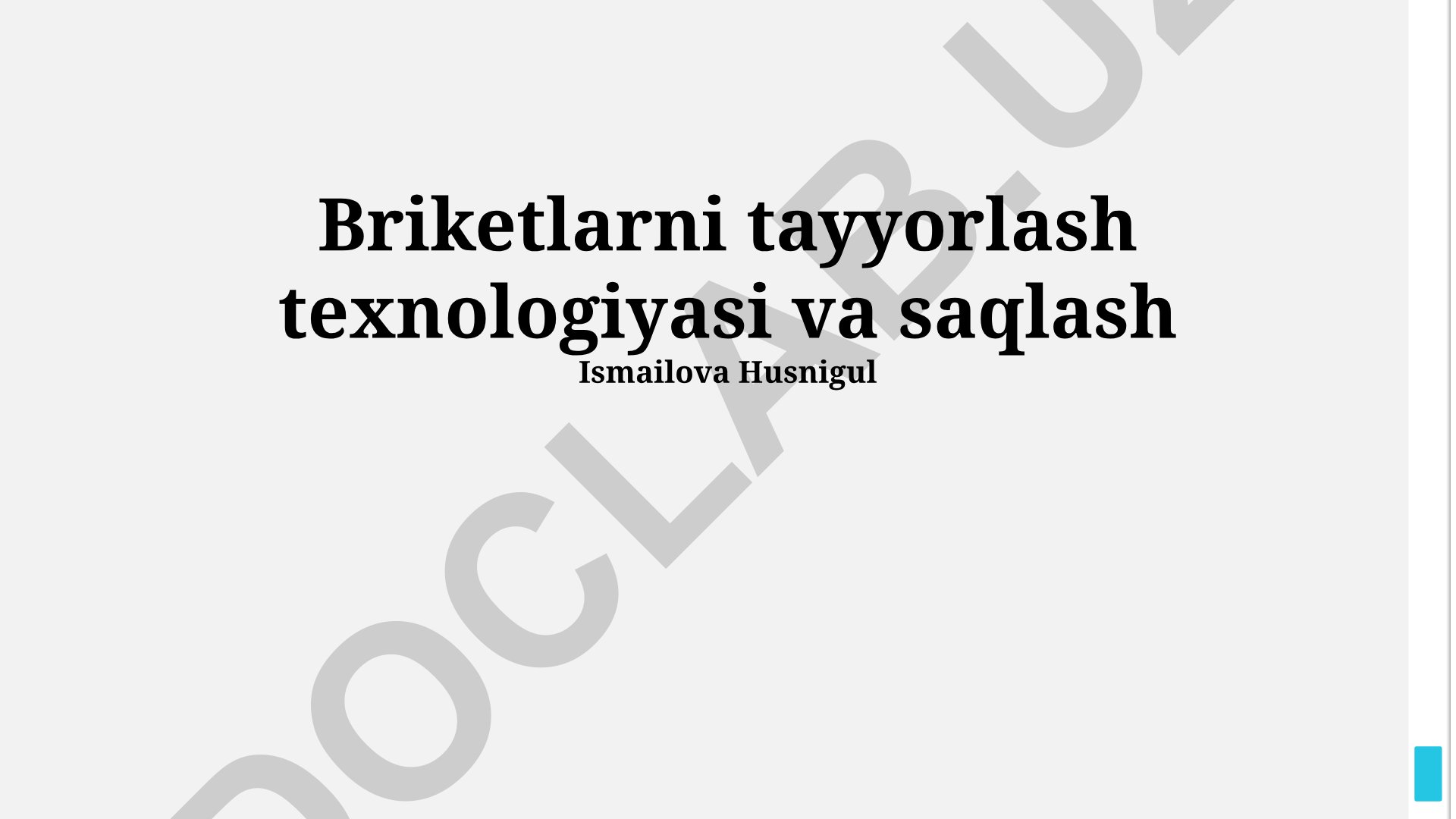 Briketlarni tayyorlash texnologiyasi va saqlash