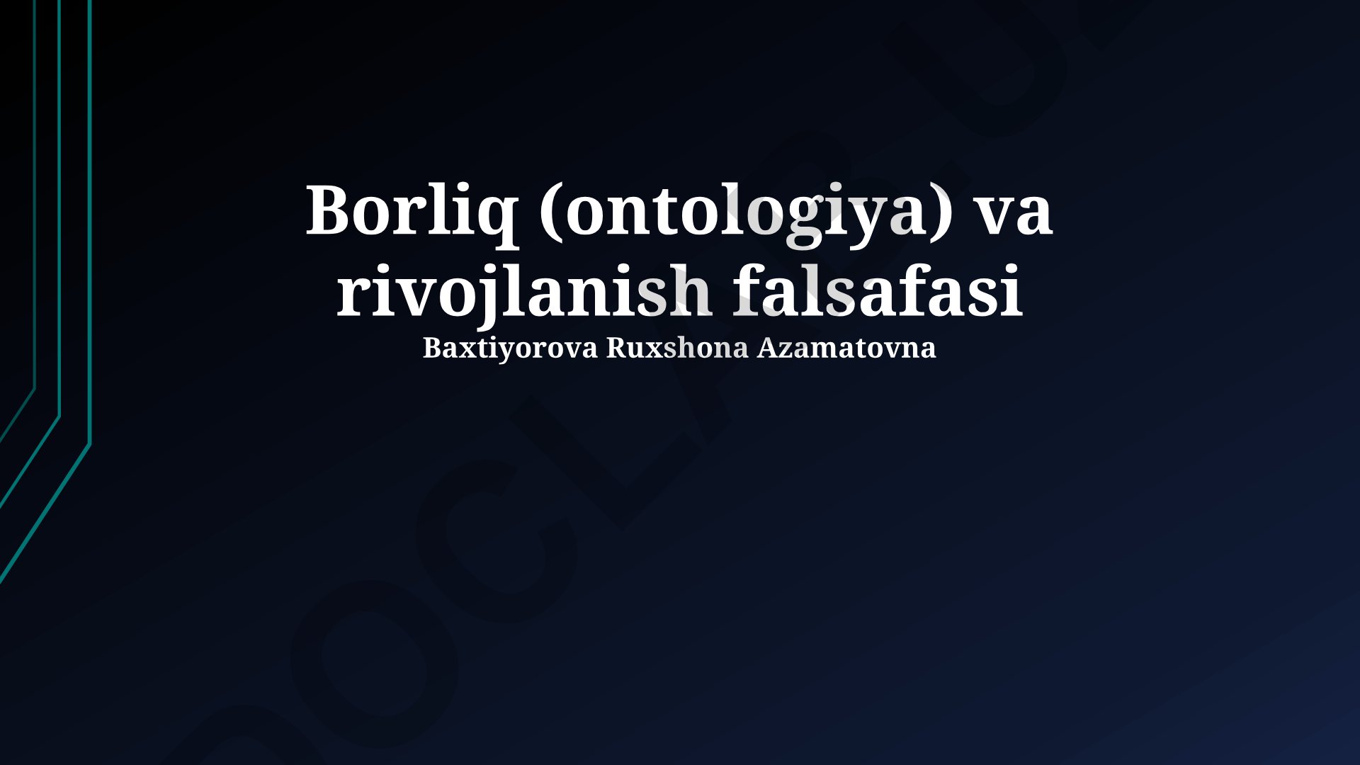 Borliq (ontologiya) va rivojlanish falsafasi
