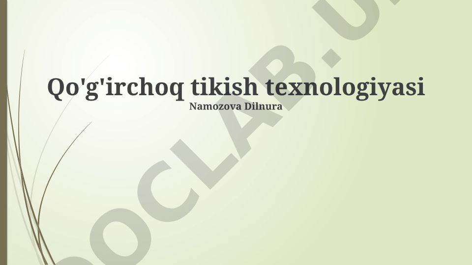 Qo'g'irchoq tikish texnologiyasi