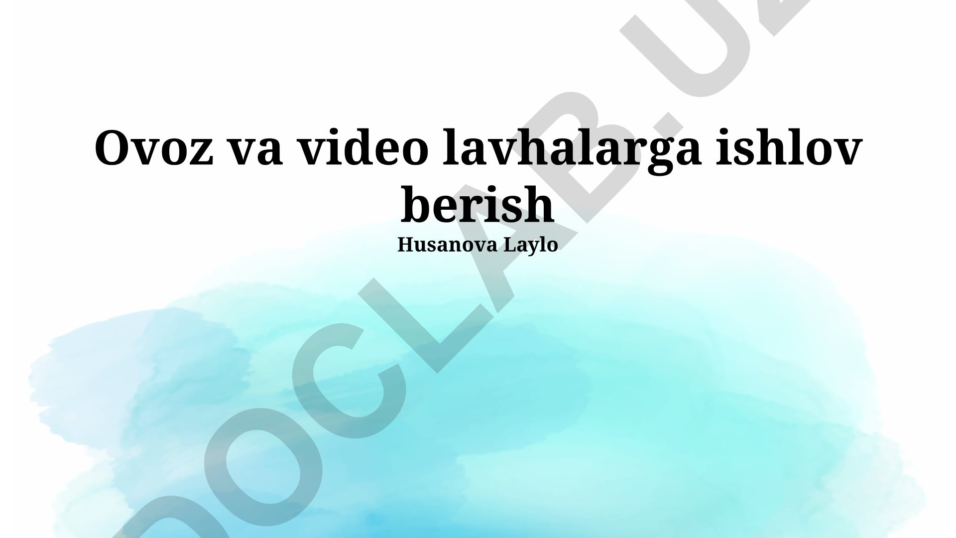 Audio va video tahrirlash asboblari va texnikalari