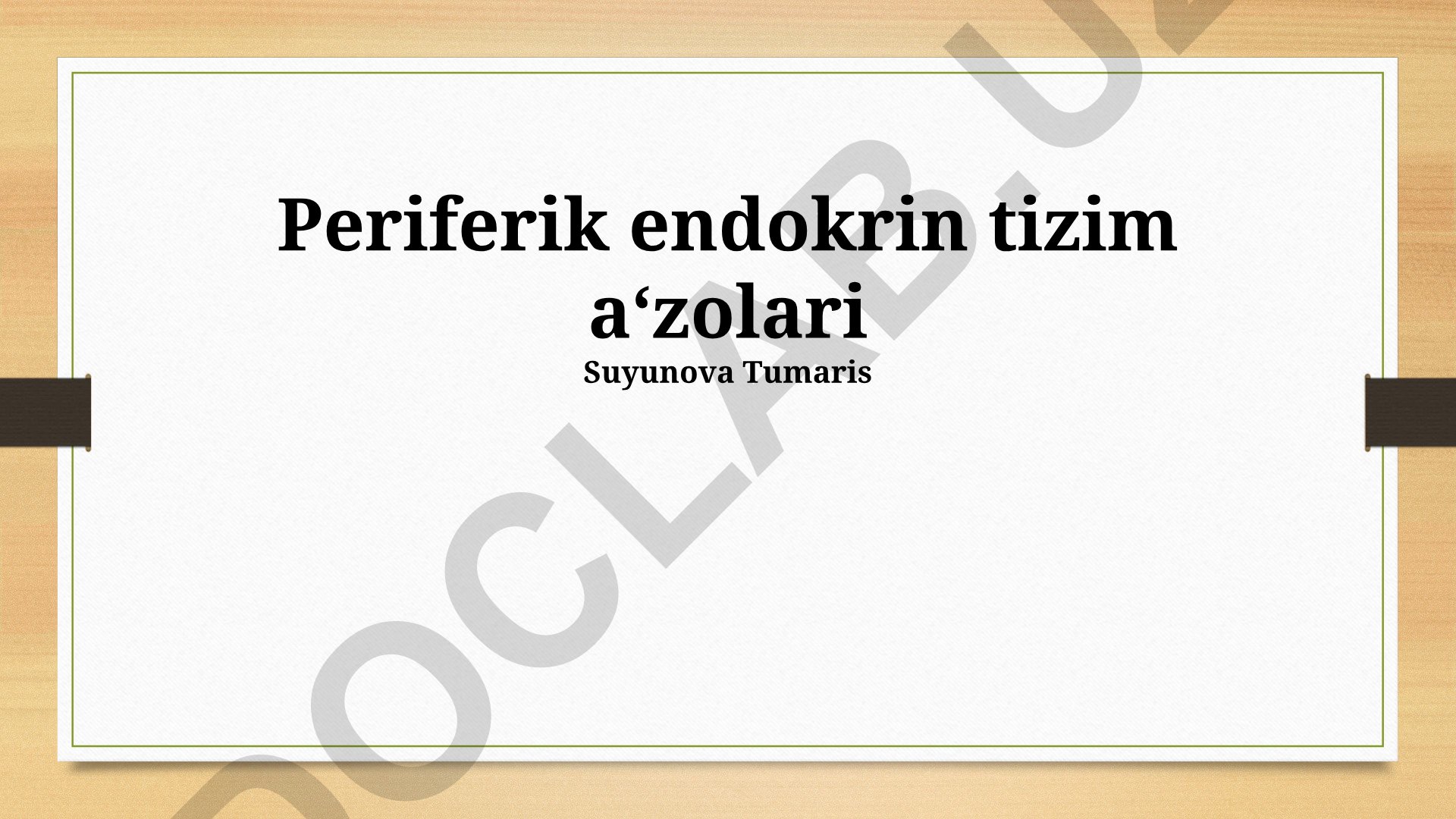 Periferik endokrin tizim a‘zolari va ularning funktsiyalari