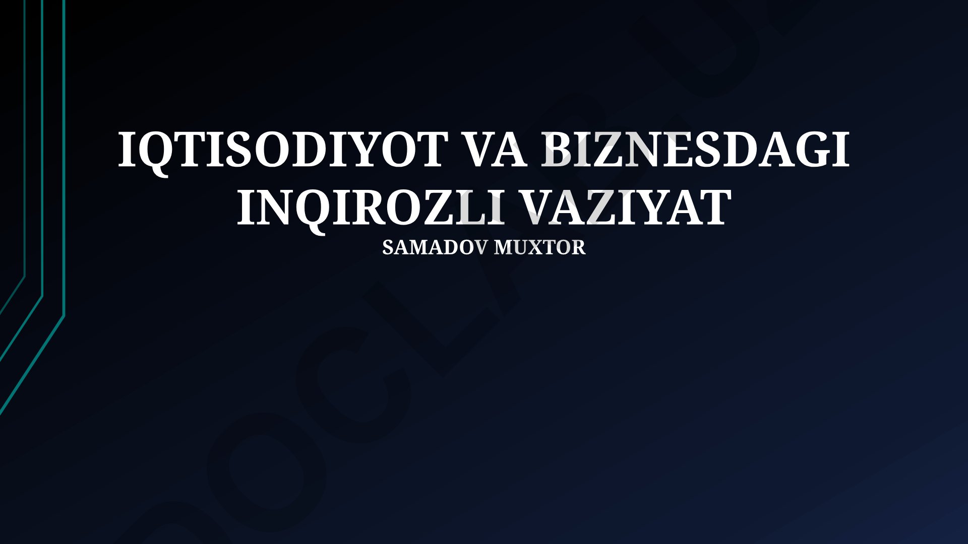 Iqtisodiyot va biznesdagi inqirozli vaziyat