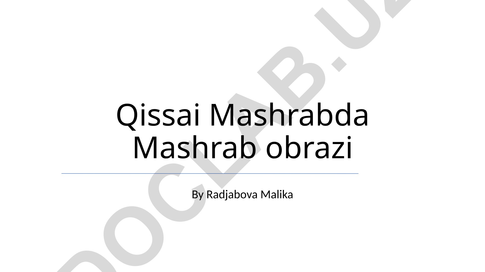 Qissai Mashrabda Mashrab obrazi