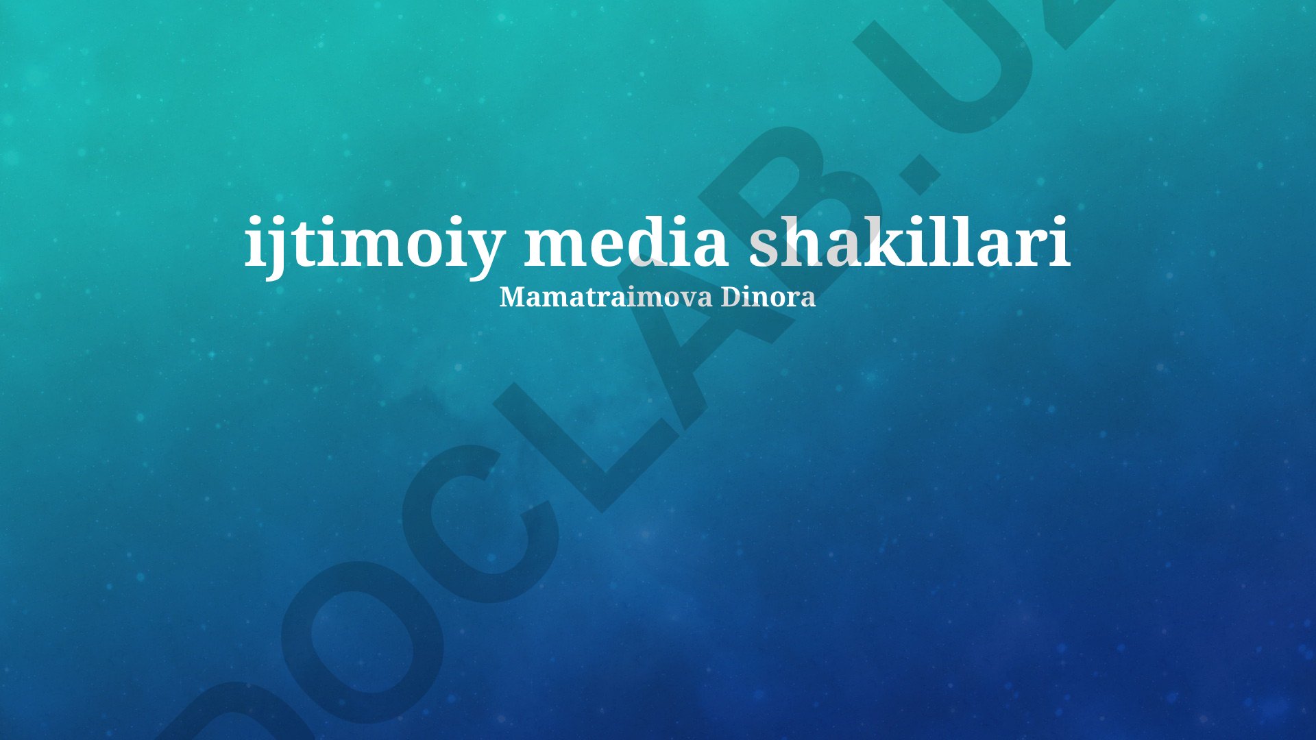Ijtimoiy media shakillari va samarali muloqot