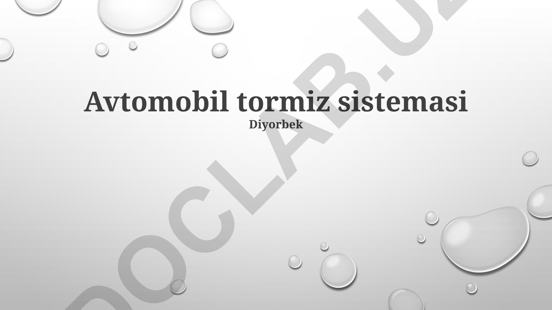 Avtomobil tormoz tizimlari va kelajakdagi yo'nalishlar