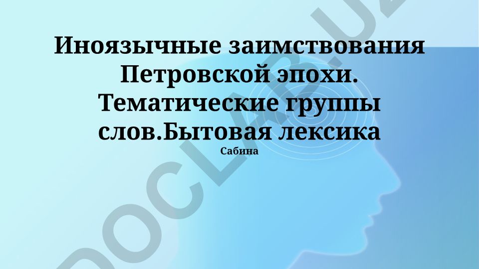 Иноязычные заимствования Петровской эпохи: тематические группы слов