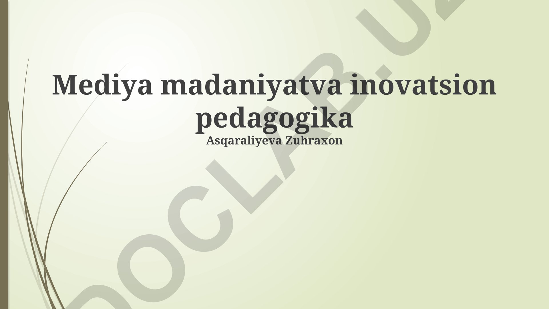 Media madaniyati va innovatsion pedagogika