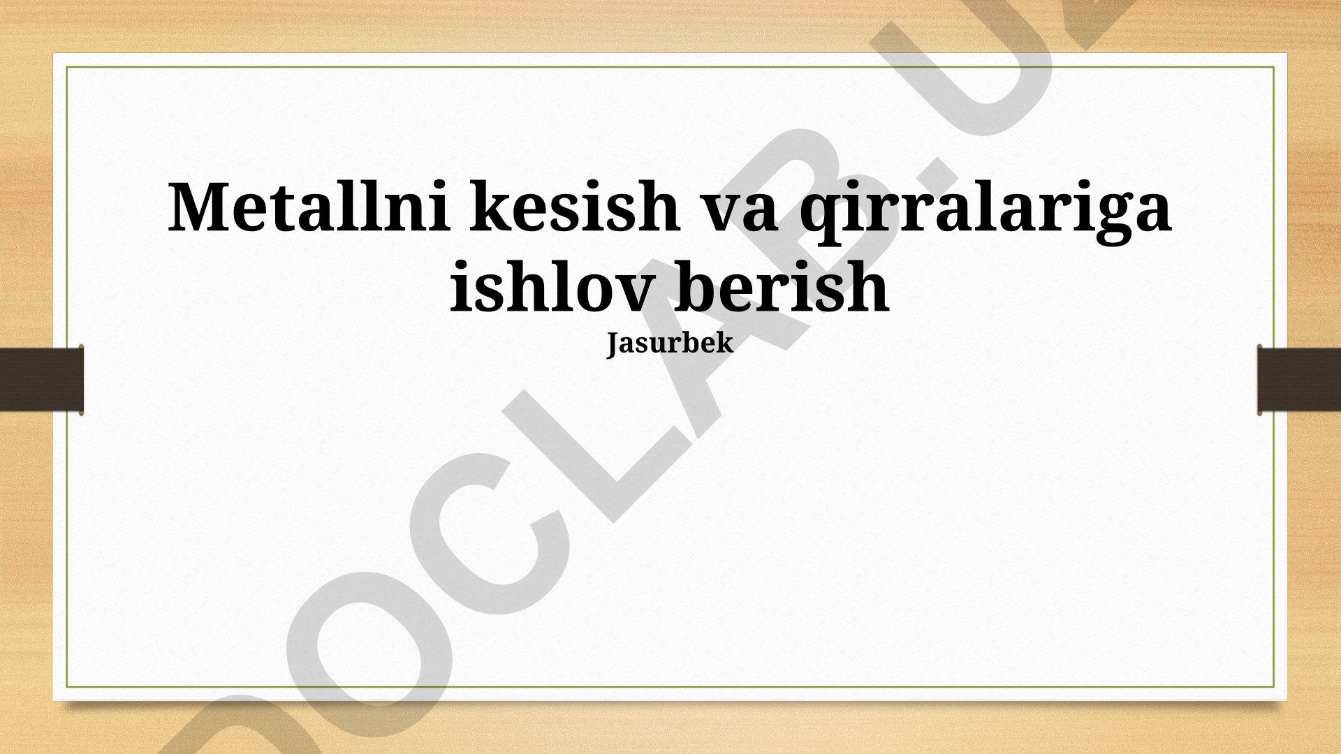 Metallni kesish va qirralariga ishlov berish texnologiyalari