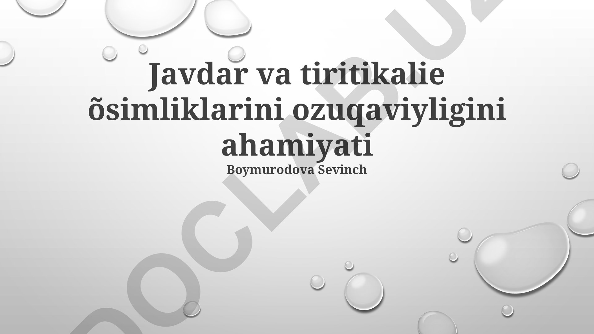 Javdar va tiritikalie ko'chatlarining oziqlanishi va o'sishini optimallashtirish