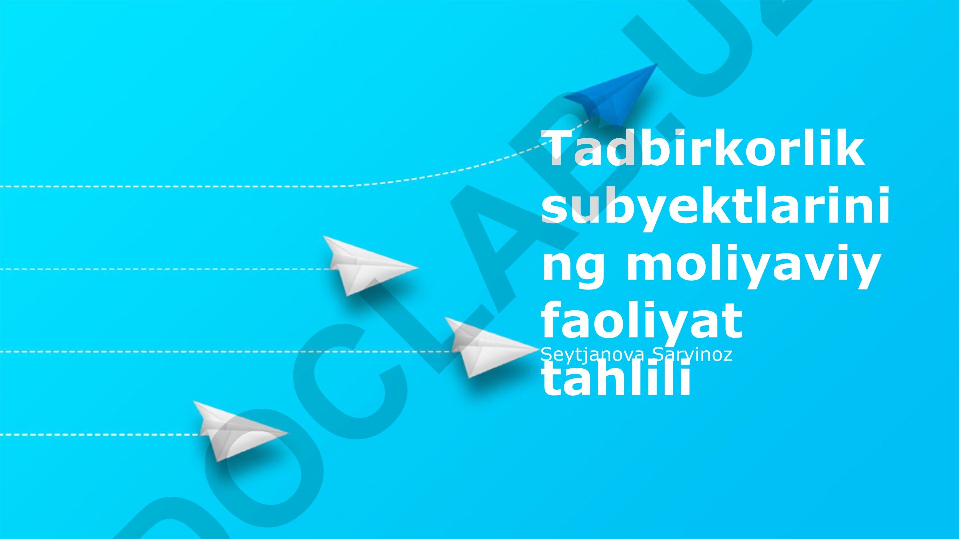 Tadbirkorlik subyektlarining moliyaviy faoliyat tahlili