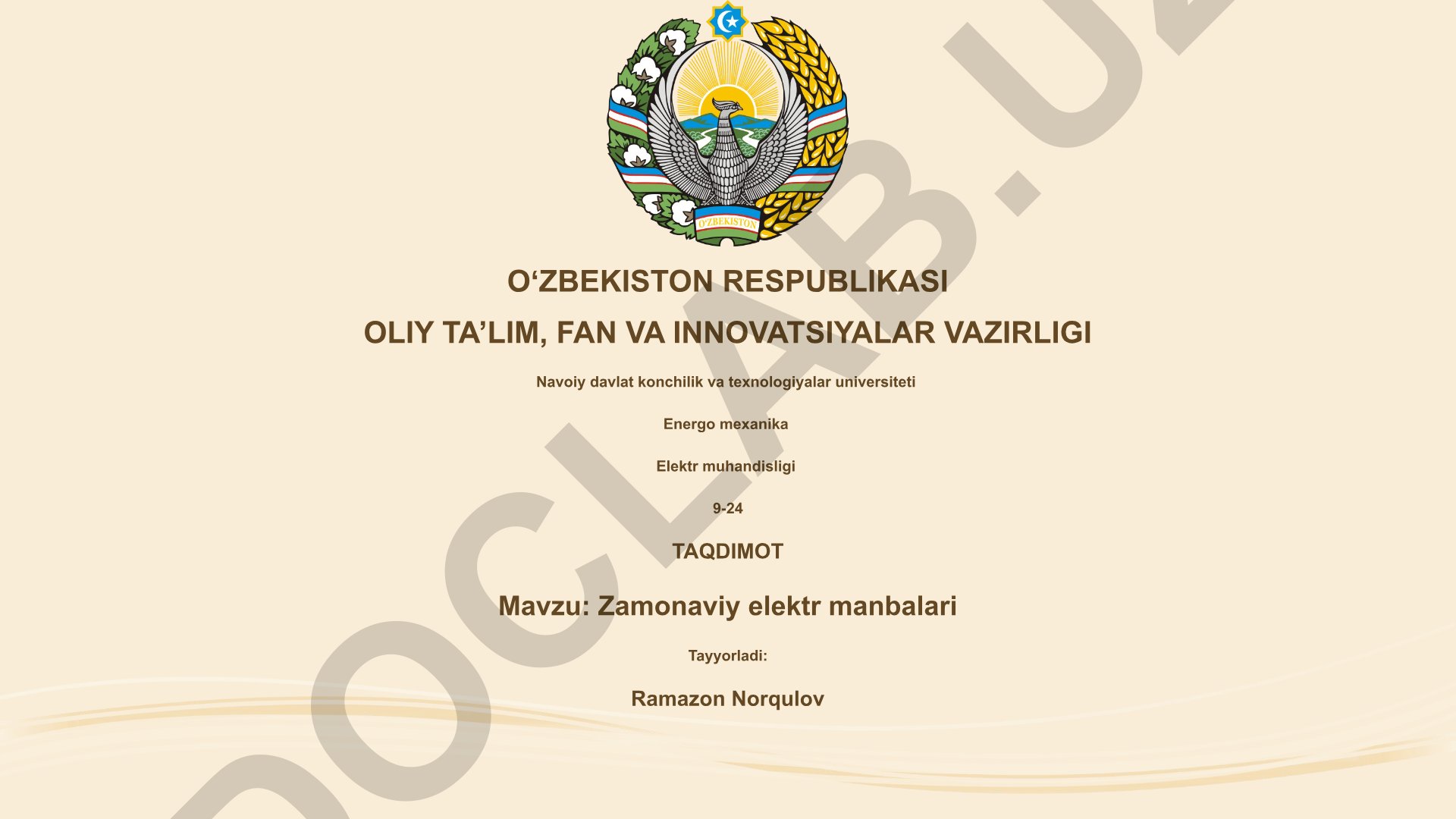 Zamonaviy elektr manbalari