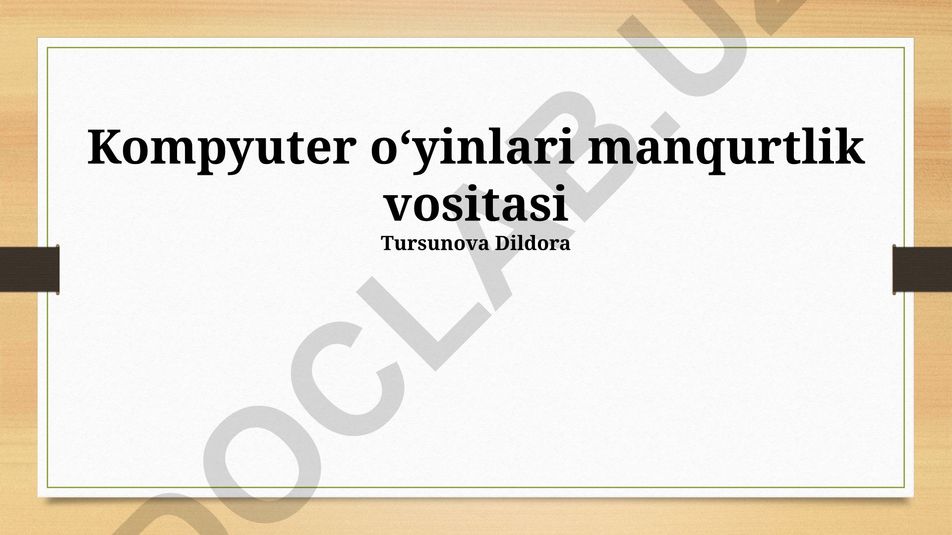 Kompyuter o'yinlari manqurtlik vositasi