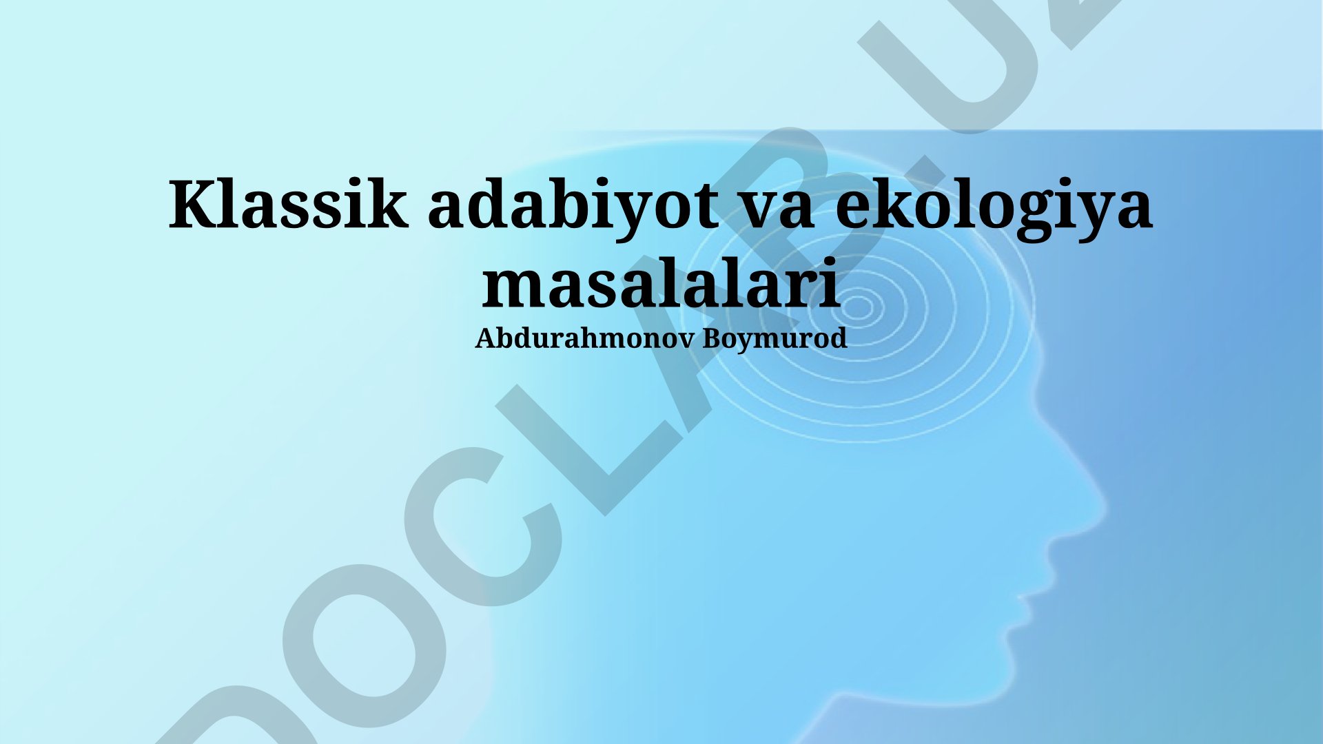 Klassik adabiyot va ekologiya masalalari