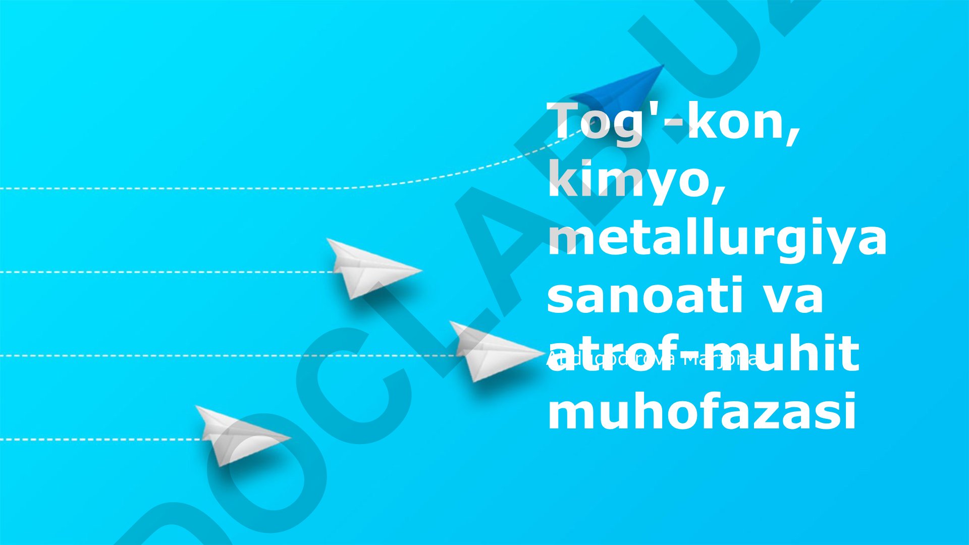 Konchilik, kimyo, metallurgiya sanoati va atrof-muhit muhofazasi