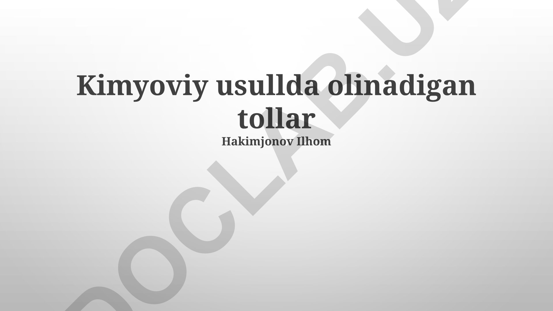 Kimyoviy usulda olinadigan tolalar turlari va qo'llanilishi