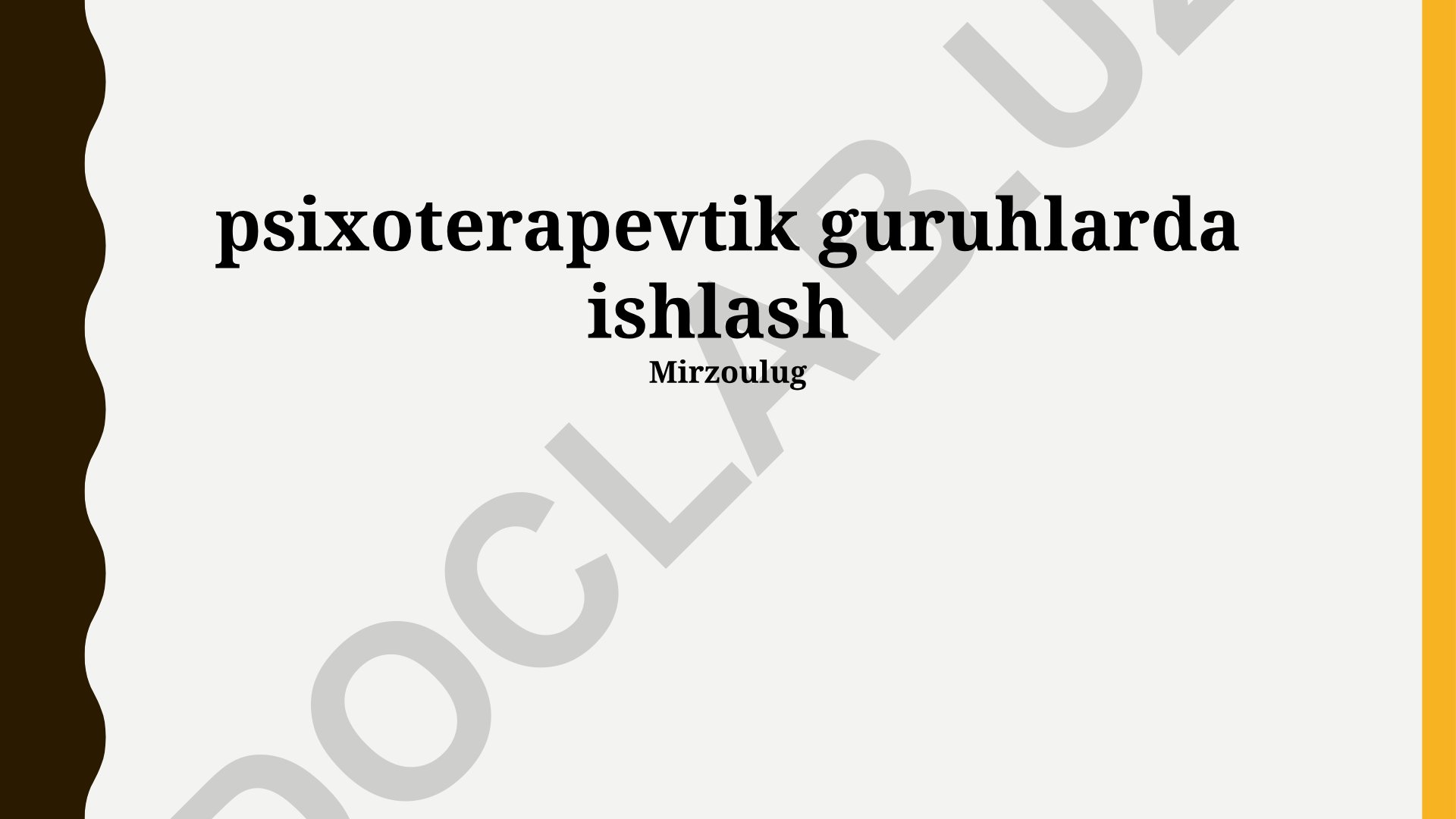 Psixoterapevtik guruhlarda ishlash tamoyillari va amaliy jihatlari