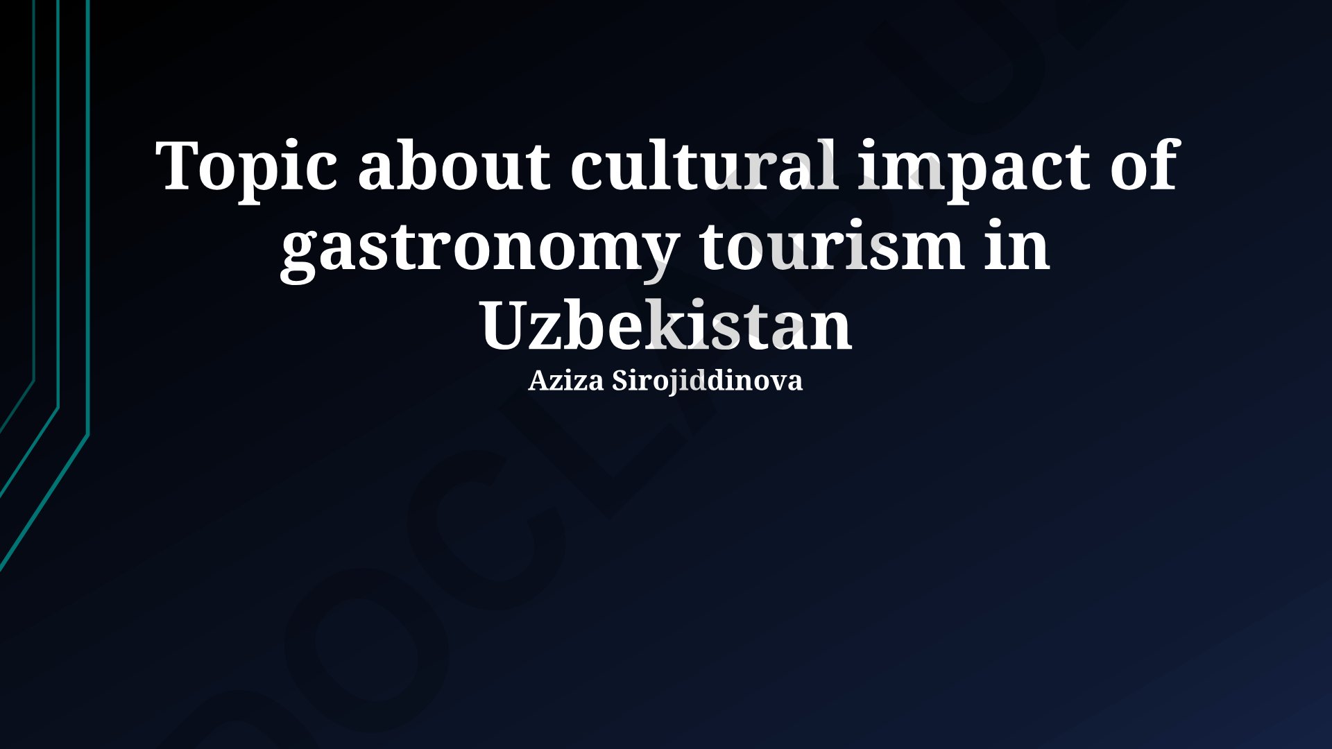 O'zbekistonda gastronomiya turizmining madaniy ta'siri