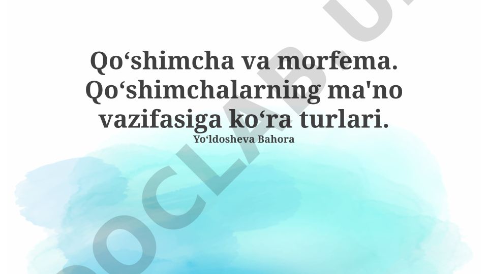 Qo'shimchalar va morfemalar: turlari, misollar va amaliy qo'llanmalar