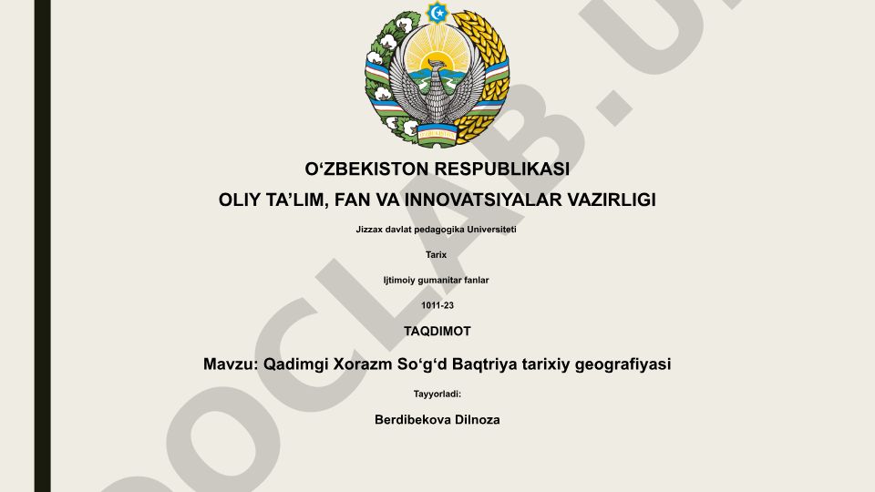 Qadimgi Xorazm Soʻgʻd Baqtriya tarixiy geografiyasi