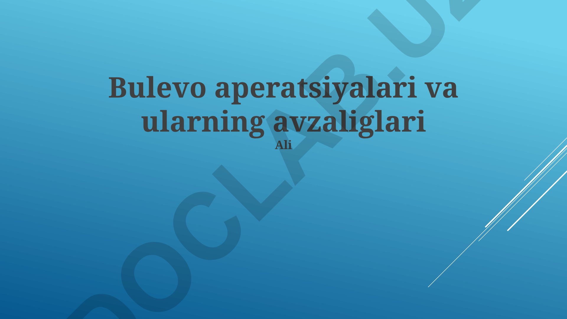 Bulbar operatsiyalari va ularning afzalliklari