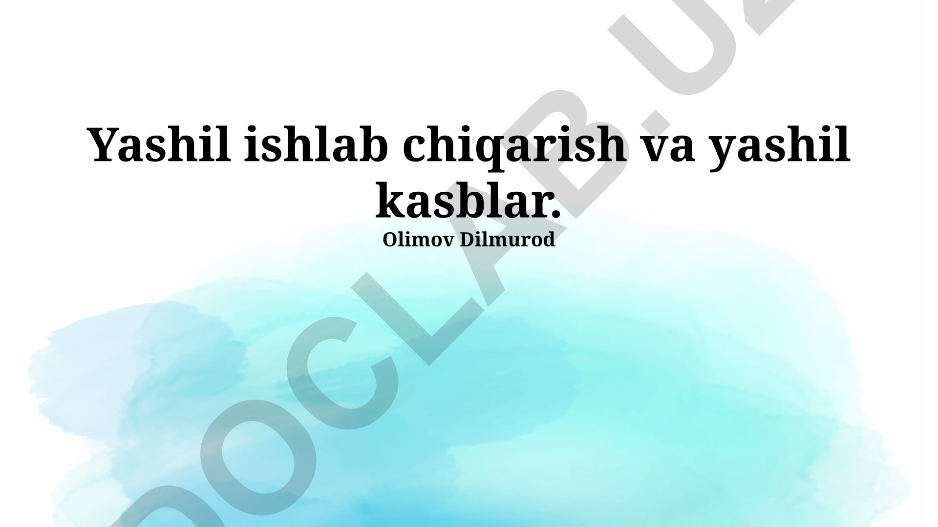 Yashil ishlab chiqarish va yashil kasblar