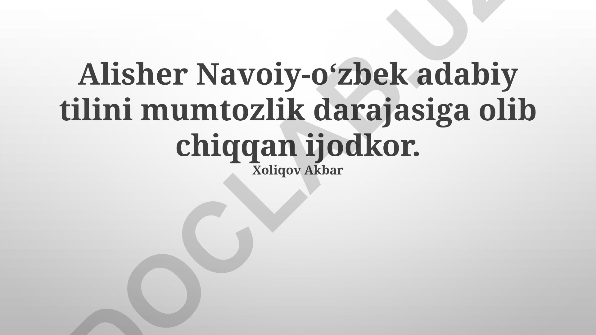 Alisher Navoiy va Oʻzbek Adabiy Tilining Mumtozlik Darajasi