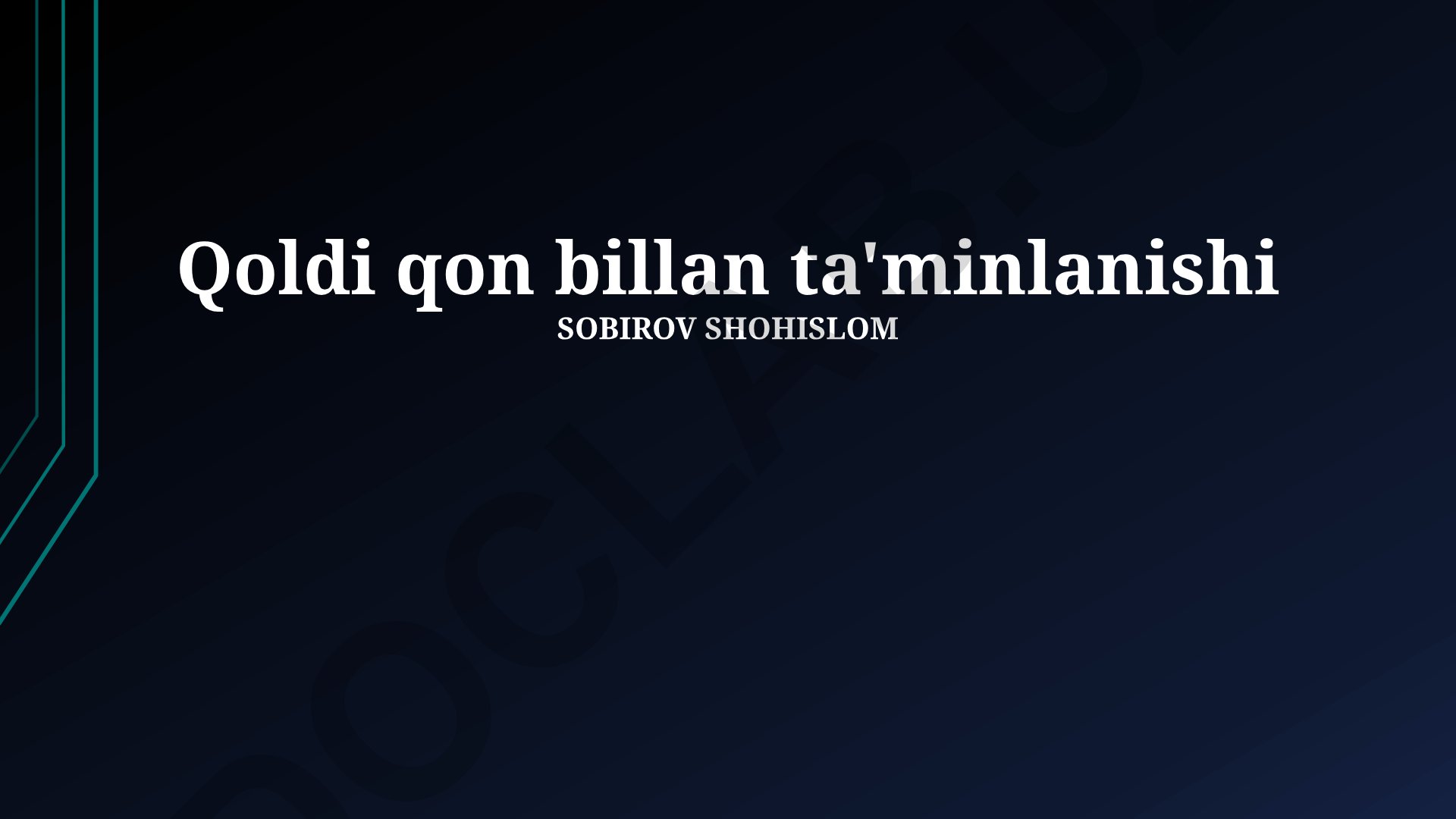 Qon ta'minoti va qon oqimi mexanizmlari