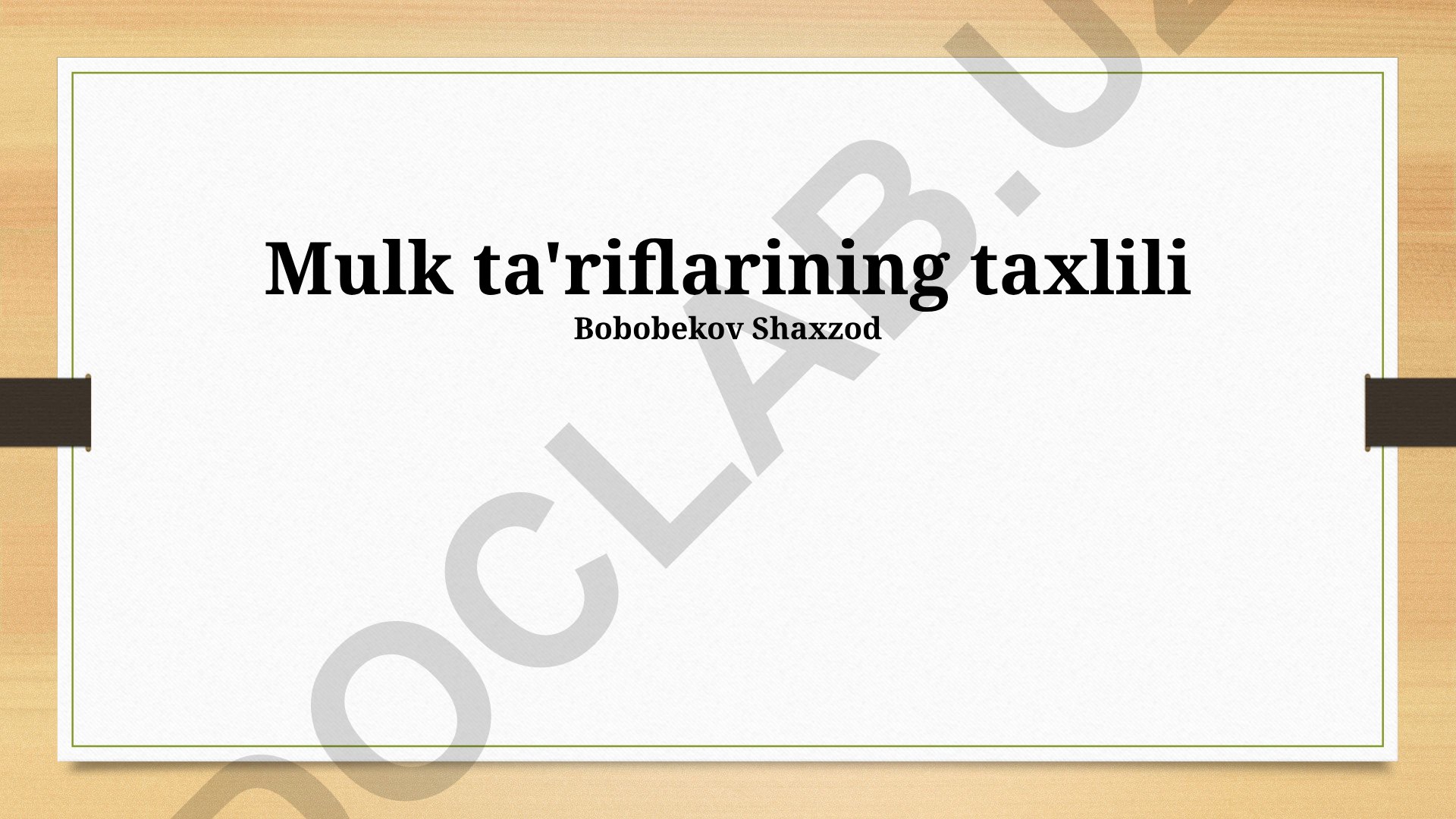 Yer ta'riflari va qonunchilik tahlili