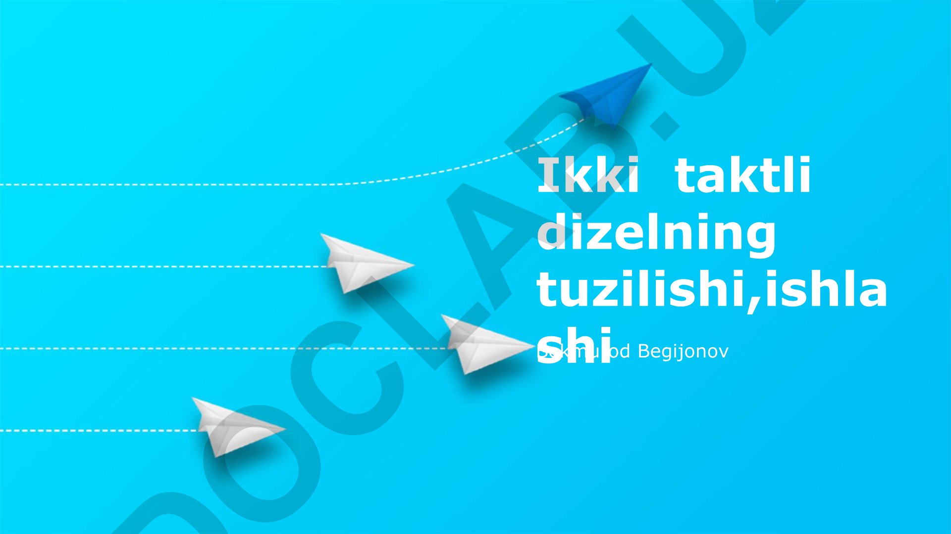 Ikki taktli dizel dvigatelining tuzilishi va ishlashi