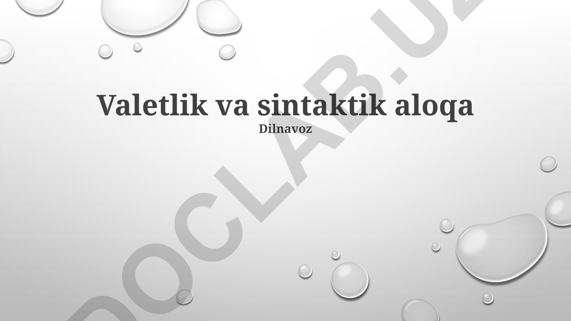 Sintaktik va semantik aloqaning asosiy tushunchalari va tahlili