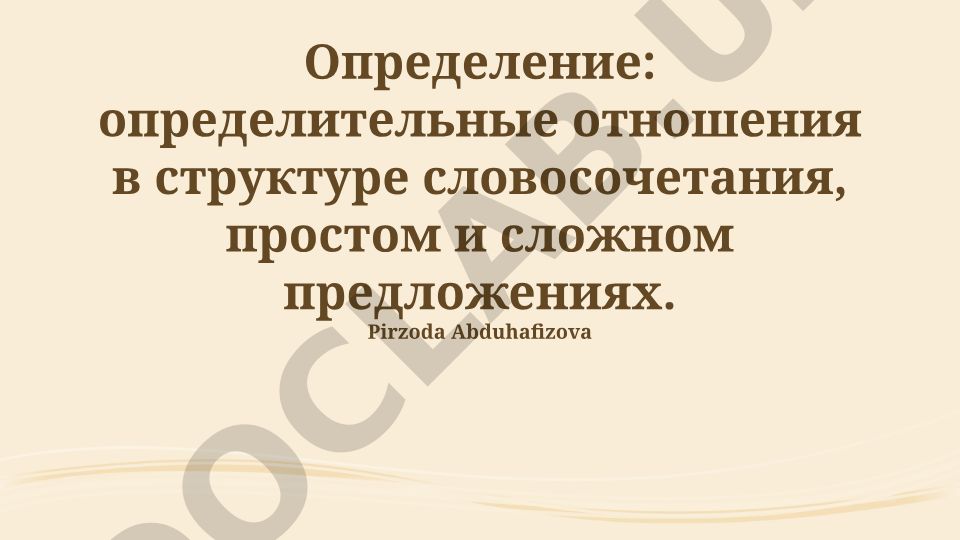 Атрибутивные отношения в словосочетании, простом и сложном предложениях