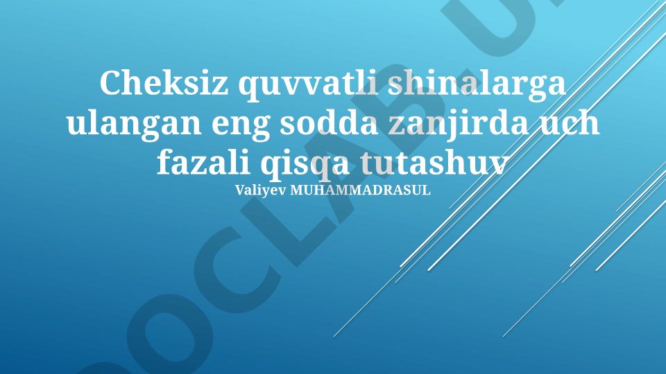 Uch fazali qisqa tutashuvning matematik modeli va himoya choralari
