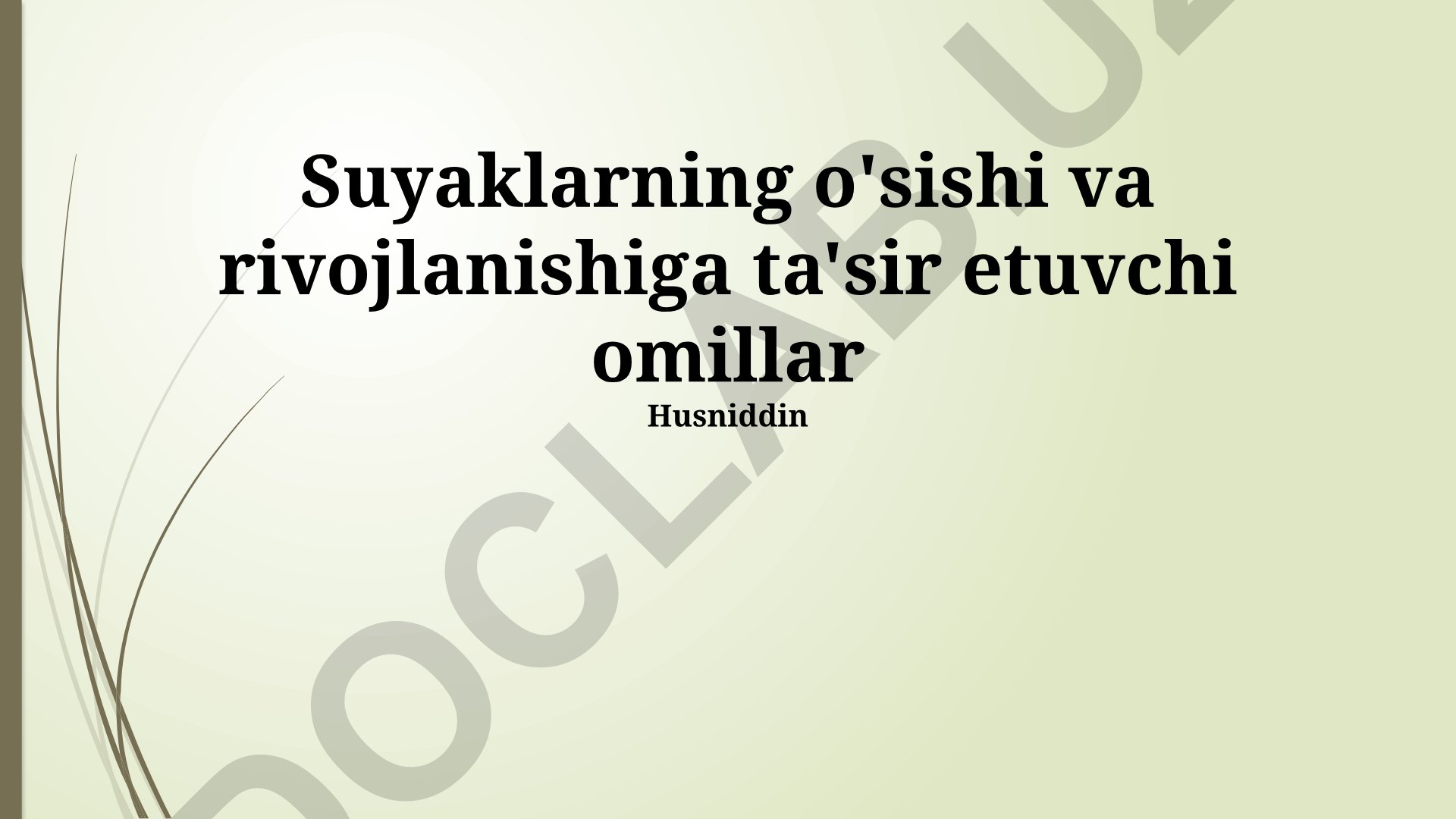 Suyaklarning o'sishi va rivojlanishiga ta'sir etuvchi omillar