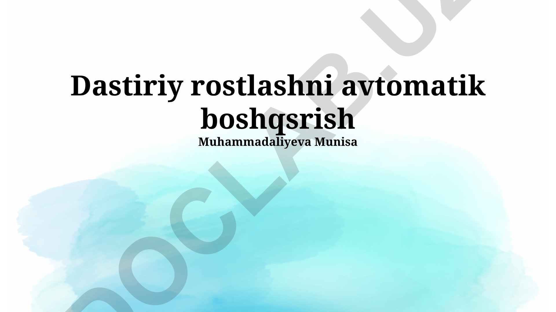 Yo'naltirilgan burg'ilashni avtomatik boshqarish tizimlari