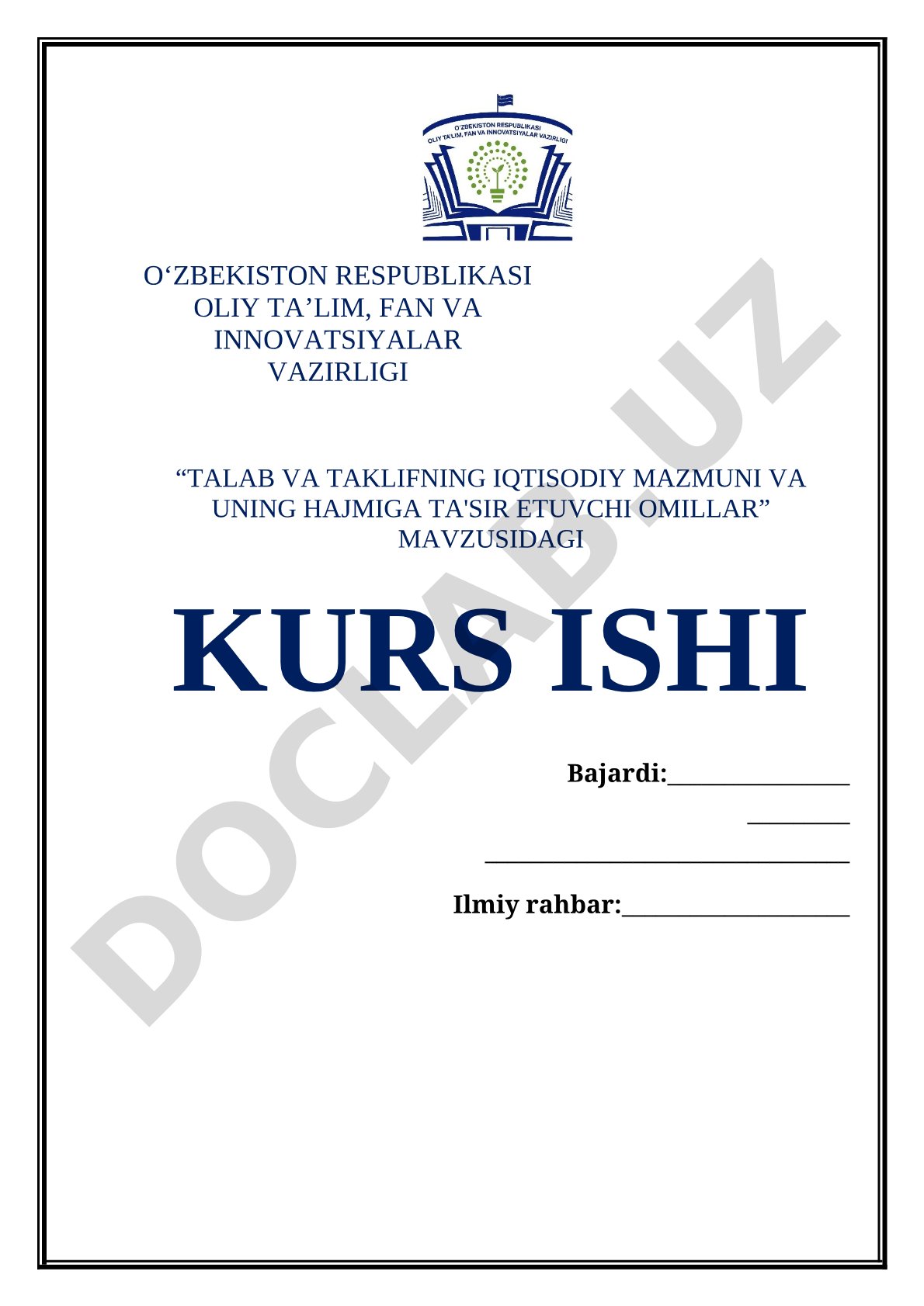 Talab va taklifning iqtisodiy mazmuni va uning hajmiga ta'sir etuvchi omillar