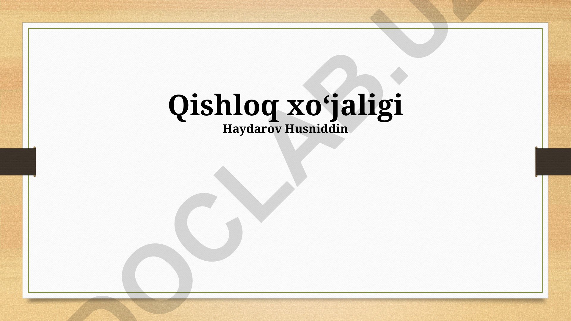 Qishloq xo'jaligining iqtisodiy ahamiyati, tizimlari va zamonaviy texnologiyalari
