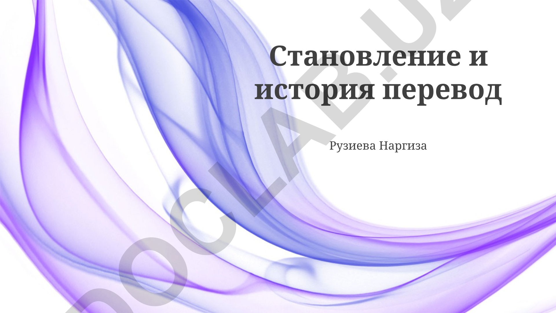 Становление и история перевода
