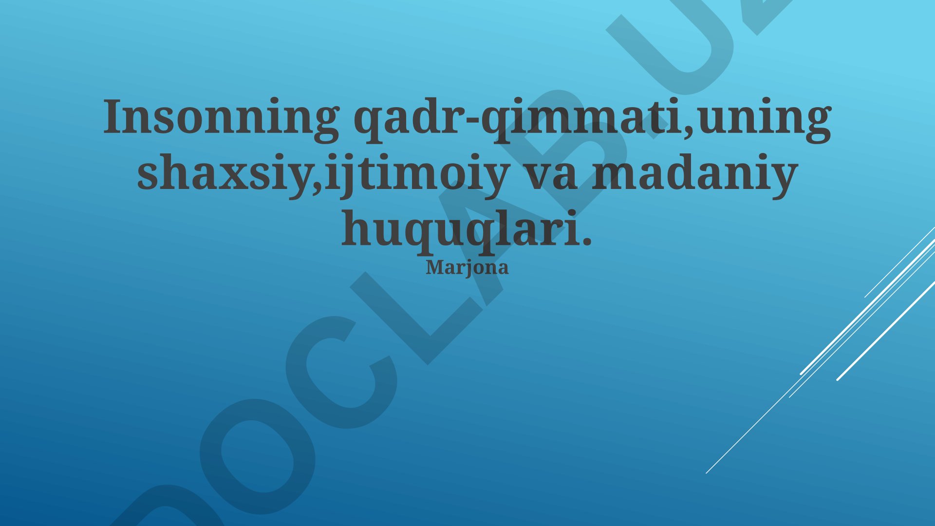 Insonning qadr-qimmati va huquqlari