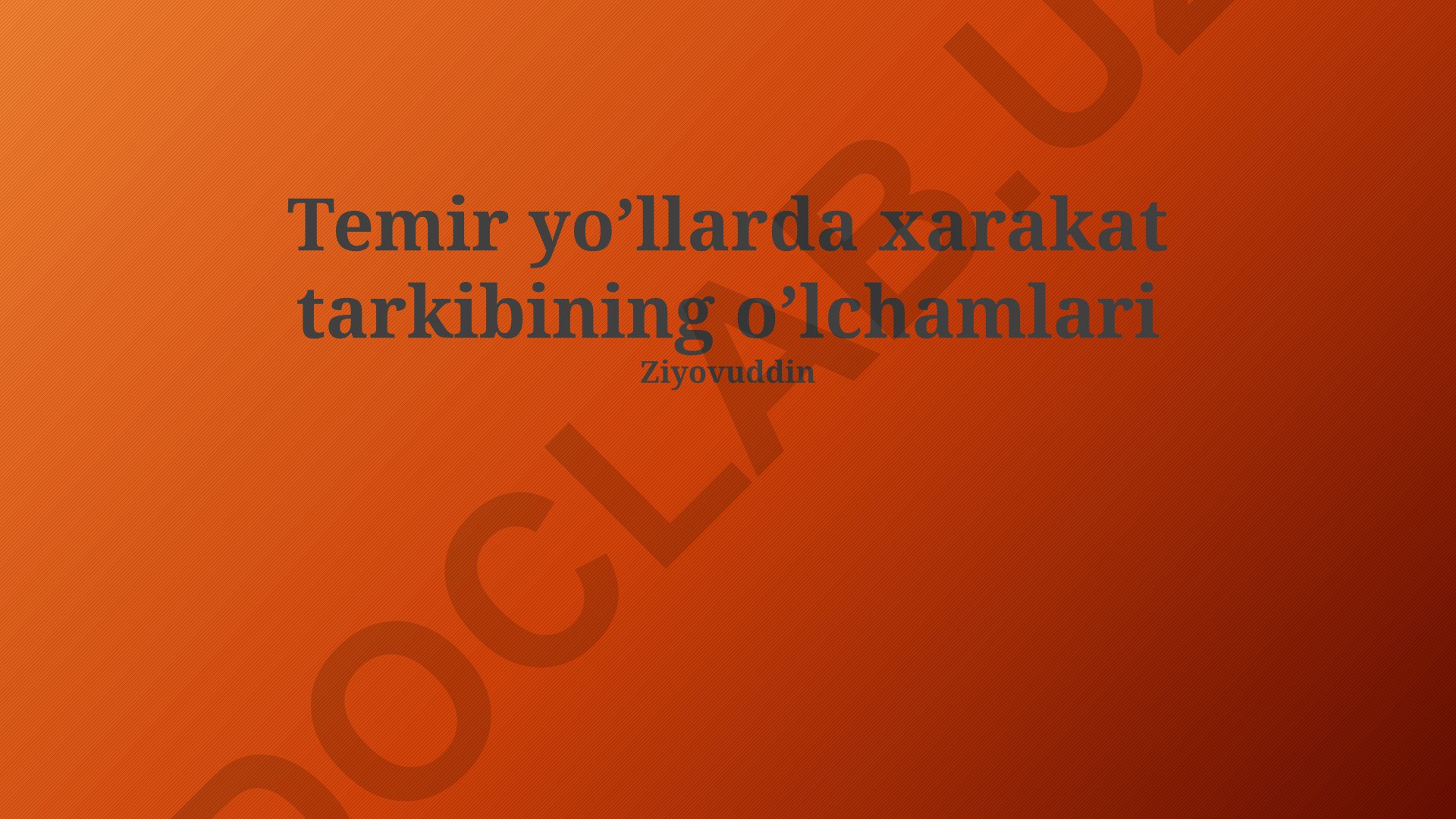 Temir yo'llarda harakat tarkibining o'lchamlari