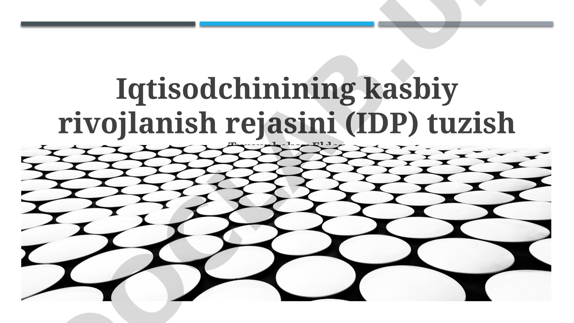 Iqtisodchining kasbiy rivojlanish rejasini tuzish
