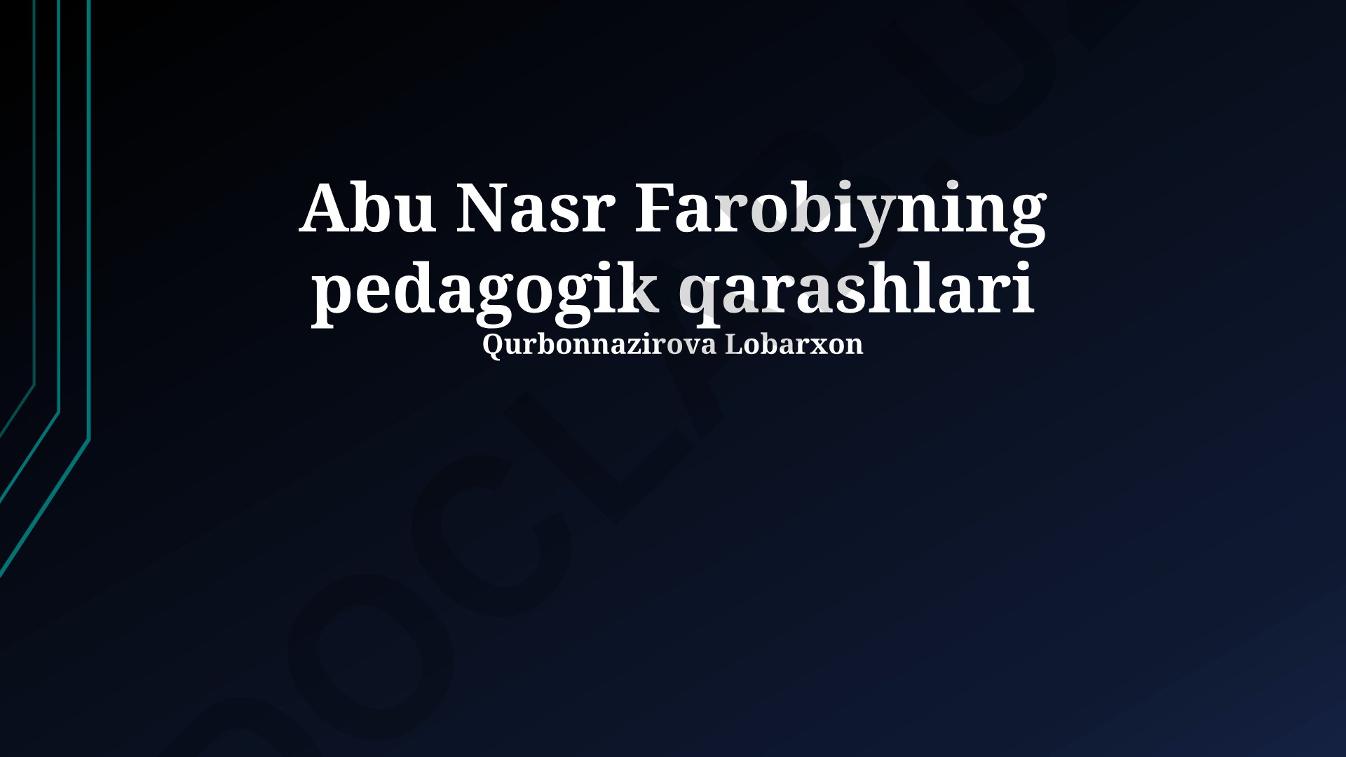 Abu Nasr Farobiyning pedagogik qarashlari