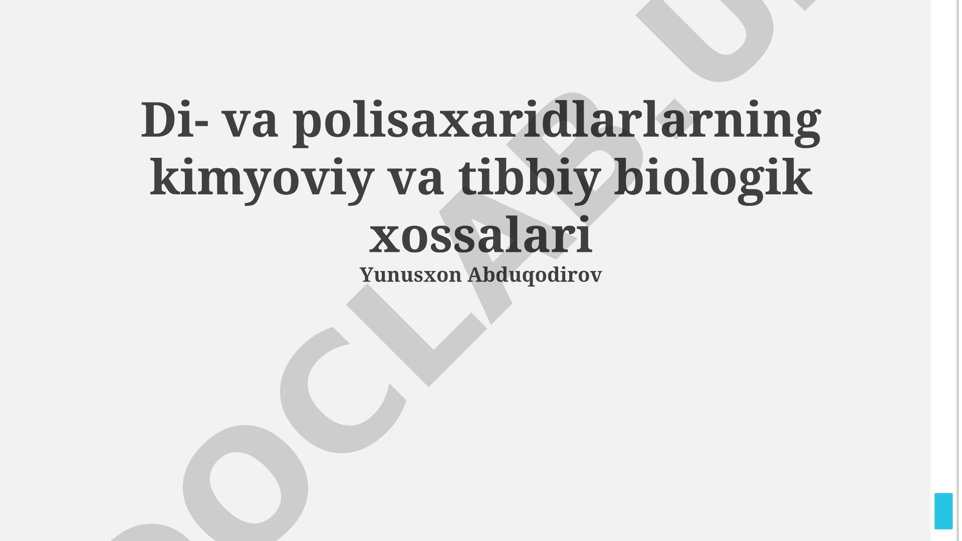 Di- va polisaxaridlarning kimyoviy va tibbiy biologik xossalari