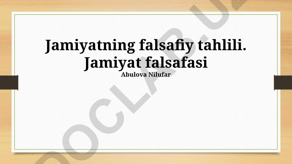 Jamiyatning falsafiy tahlili va ijtimoiy adolat masalalari