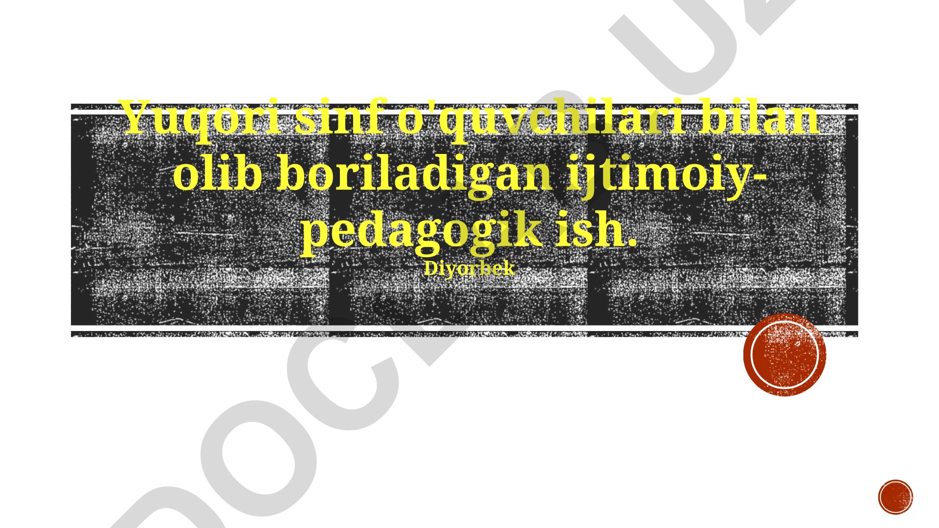 Yuqori sinf o'quvchilari bilan ijtimoiy-pedagogik ish