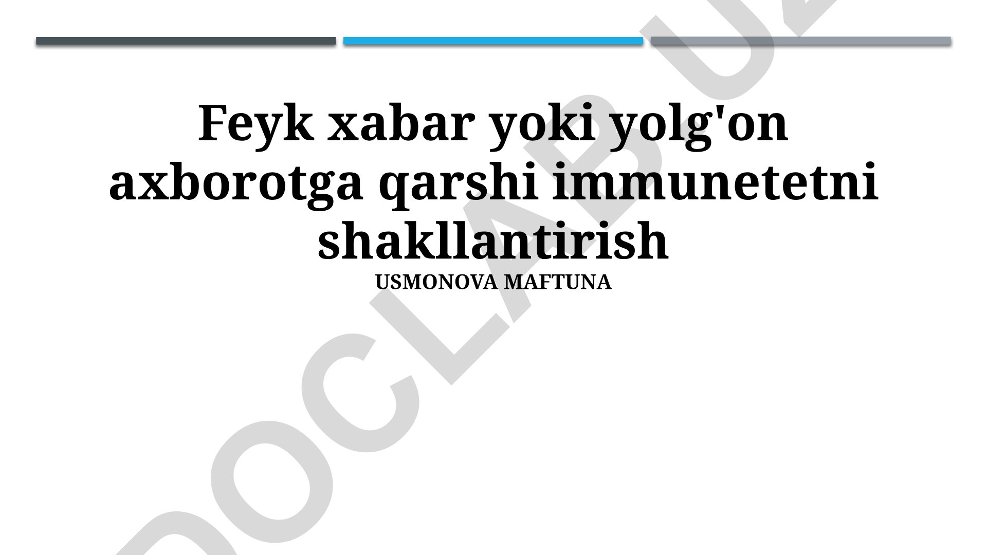 Soxta yangiliklarga qarshi immunitetni shakllantirish