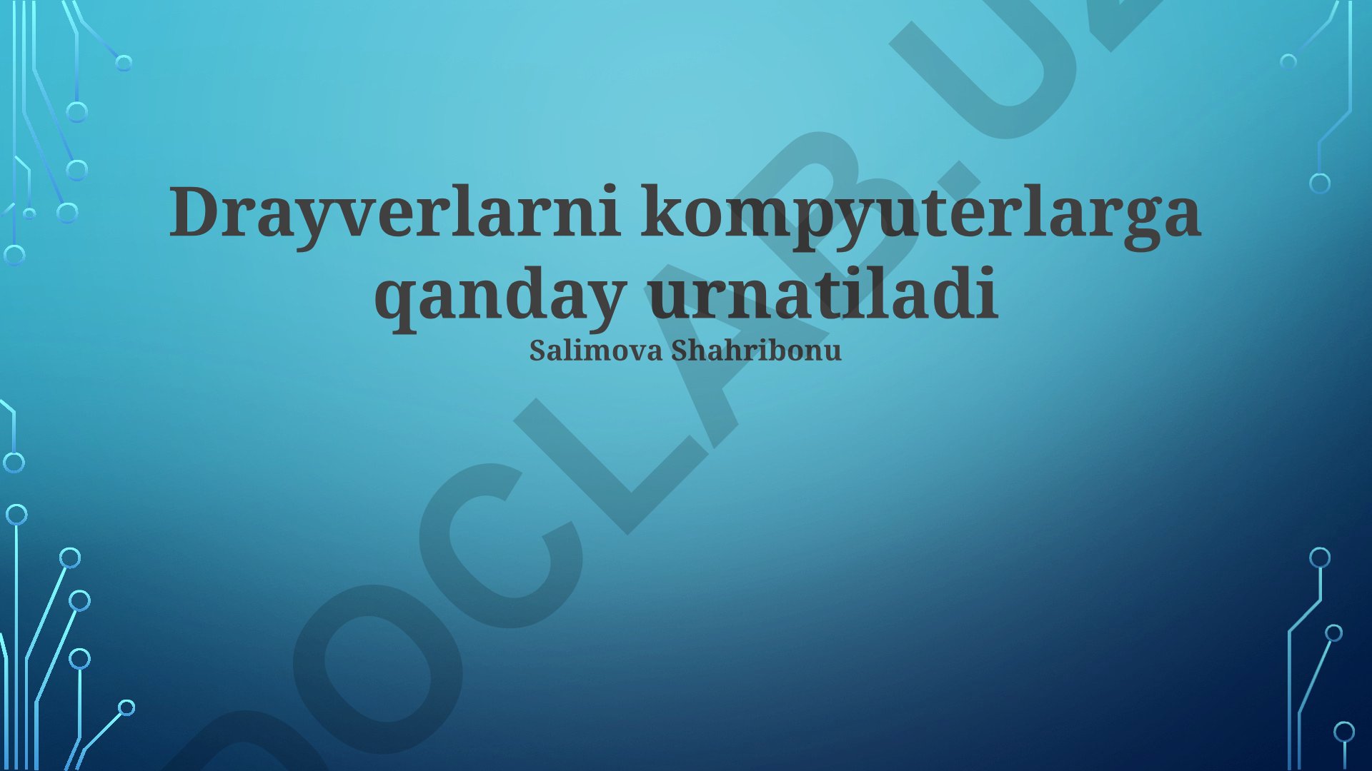 Drayverlarni kompyuterlarga qanday o'rnatiladi