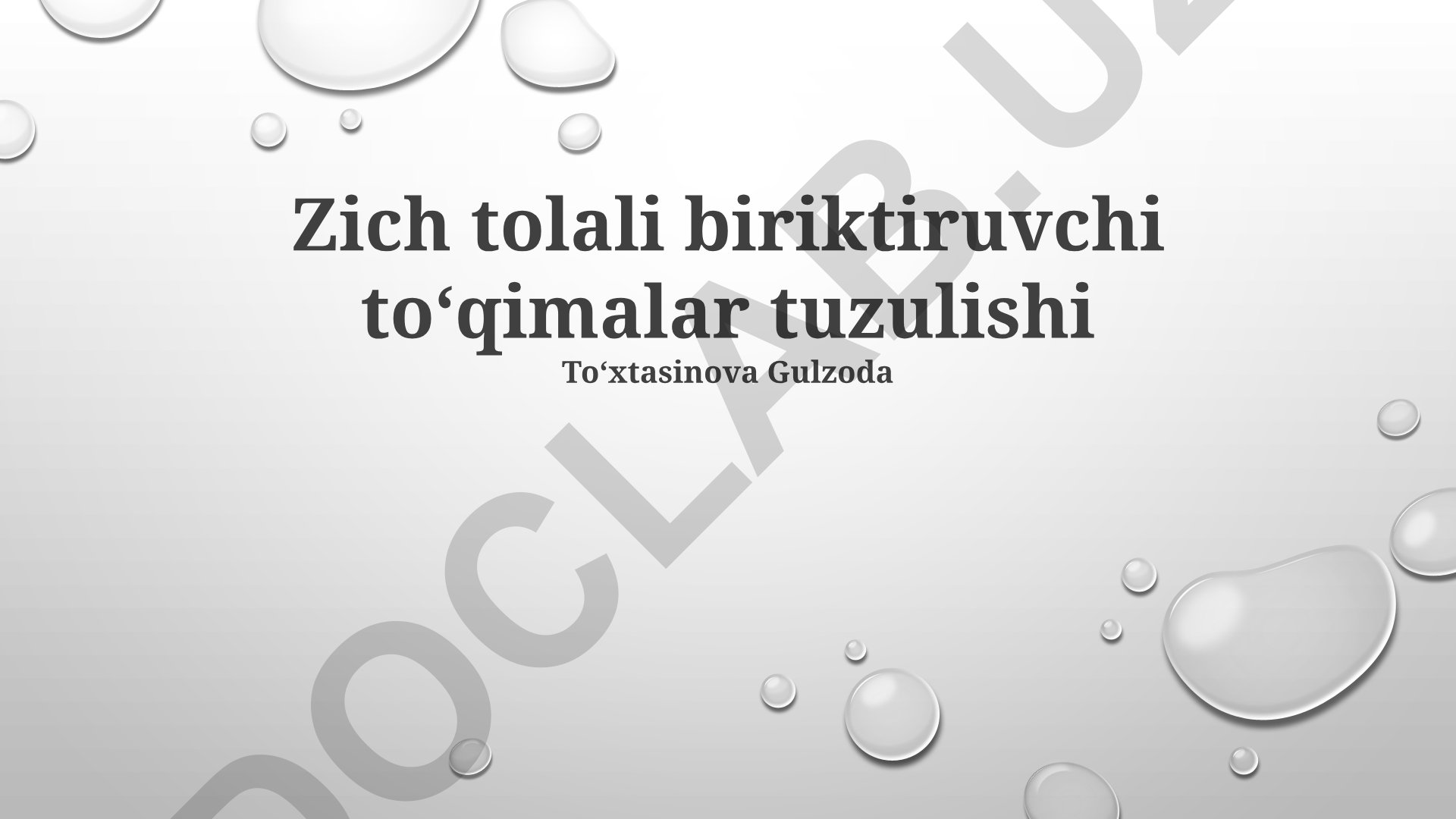 Zich tolali biriktiruvchi toʻqimalar tuzulishi