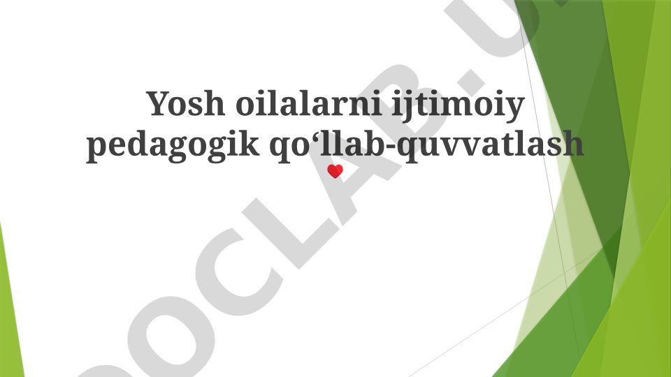 Yosh oilalarni ijtimoiy pedagogik qoʻllab-quvvatlash